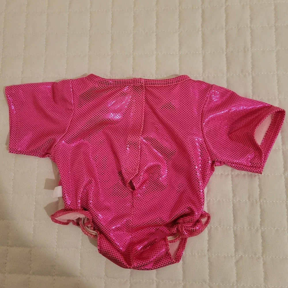 Build-A-Bear Workshop Pink Metallic Star Print Ruffle Leo Plush Stuffed Animal